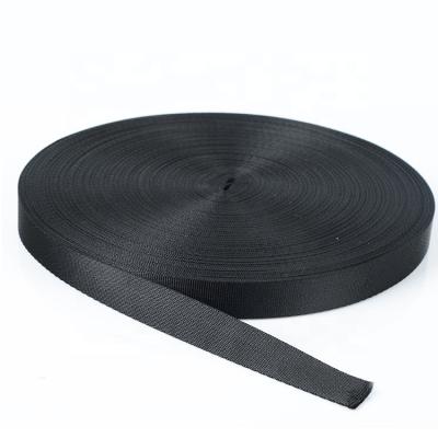 China 10-50mm Sustainable Strap PP Polypropylene Webbing Black PP Nylon Webbing Black for sale