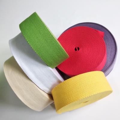 China Sustainable 1.3mm 38mm 40mm Customize Heavy Duty Canvas Cotton Webbing Organic Cotton for sale