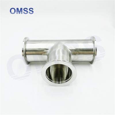 中国 3A SMS SS304 Stainless Steel Sanitary Pipe Fittings Weld Equal Tee 7www In Building 販売のため