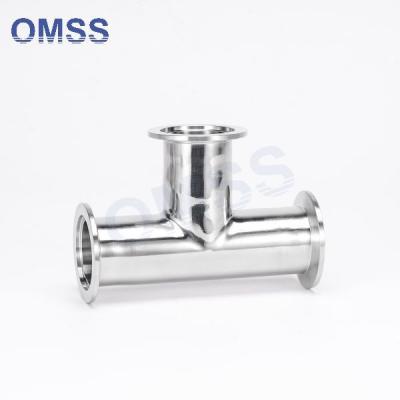 China Stainless Steel Sanitary Fittings 304 Stainless Steel Tee 7MP Pipe Clamp Tee en venta