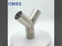 Metric Sanitary Fittings 316l Food Grade Stainless Steel Pipe Fitting Y Type Tee Pipe Fitting