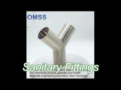 metric sanitary fittings 316l food grade stainless steel pipe fitting y type tee pipe fitting