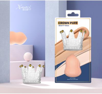 China New Design Gift Box High Quality Powder Puff Makeup Sponge Quickly Set With Crown Drying Rack for sale