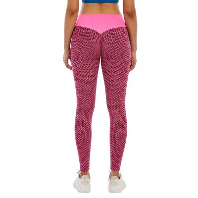 China Breathable Anti Cellulite Wholesale Custom High Waist Honeycomb Yoga Pants Cheap Yoga Pants for sale