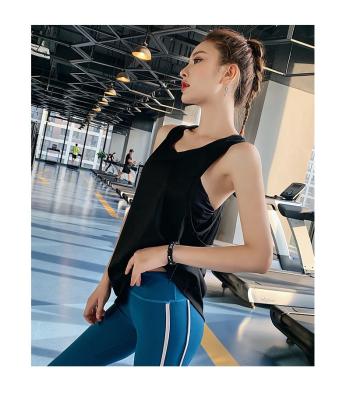 China Breathable Rib Knit Yoga Vest Tanks Fitness Top Full Length Customized Comfortable Tops for sale