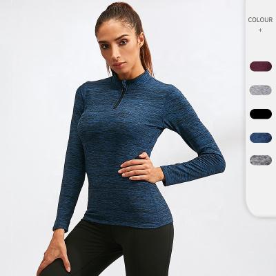 China Long Sleeve Zipper Jacket Pants Yoga Seamless Tight Breathable Workout Running Suit for sale