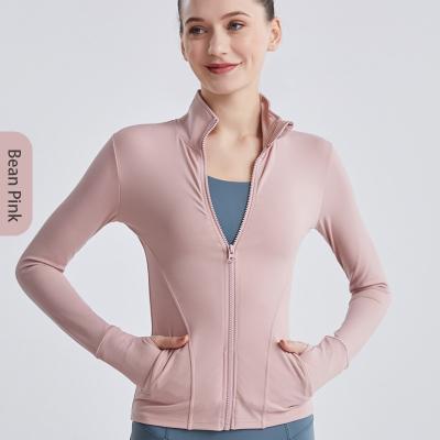 China So Cheap Sleeve Hole Thumb Zipper Factory Sale Soft Yoga Workout Jacket Full Custom Breathable Long for sale