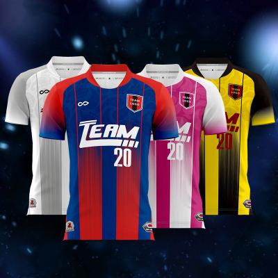 China Quick Dry Hot Sale Adult Full Over Football Team Wear Football Jersey Designs Soccer Uniform for sale