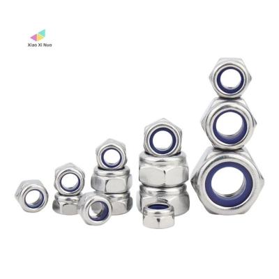 China Heavy Industry XiaoXiNuo Factory DIN985 M3 M4 M5 M6 M8 Stainless Steel Stainless Steel Insert Lock Jam Hex Nut Hex Locknut for sale