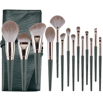 China Fan Brush Free Sample Cosmetic Make Up Brushes Logo Vegan Makeup Brush Set Professional Custom 14 Pieces Kit for sale