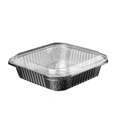 China Hot Sale Food Grade Aluminum Foil Tray With Lids Rectangular Food Container Aluminum Foil Food Tray for sale