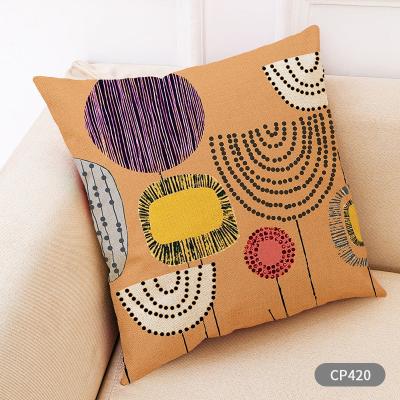 China Border color anti-pilling elements hand-painted cotton and home car turnout pillowcase sofa linen cushion for sale