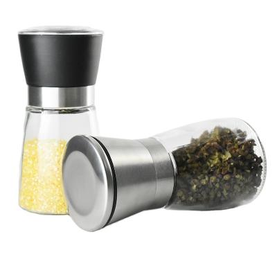 China Viable Kitchen Spice Shaker Stainless Steel Salt and Pepper Grinder Adjustable Manual Spice Mill for sale