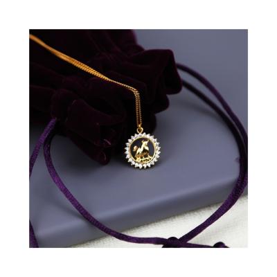 China Low Price Cute High Quality Exquisite Fine Jewelry Factory Shiny Circular Zodiac Sign Necklace for sale