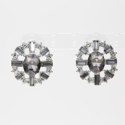 China Wholesale FASHIONABLE Alloy Gold Plated Diamond Super Flash Sunflower Big Glass Stud Earrings For Women for sale