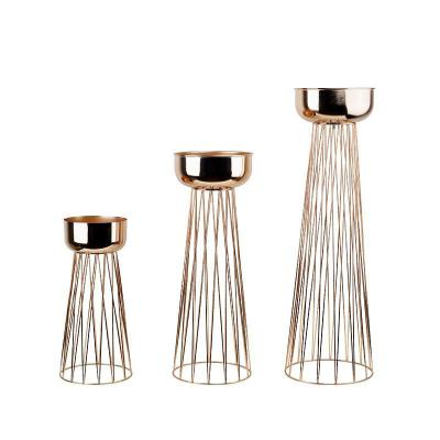 China Ware Vases Plating Stand Restaurant Geometric Flower Wrought Iron Floor Decoration Vase Home Ornaments for sale