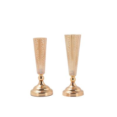 China Modern Creative Gold Light Home Glass Metal Vase Vases Vase Decoration Luxury Ornaments for sale