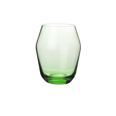 China Gold Rim and Ribbed Wholesale Customized Environmental Protection Champagne Glass Daily Home Single Layer Household Green Creative Tumbler Fashion for sale