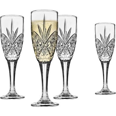 China Champagne Wholesale Customized Non-Leaded Crystal Barware Champagne Flutes Glasses elegant for wedding dinner parties for sale