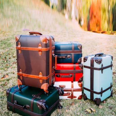 China Vintage Luggage PU Leather And PP Material Travel Luggage Sets Vintage Luggage Suitcase for sale