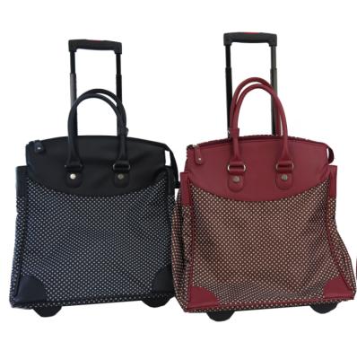 China New Trolley Design PVC Leather Print Sky Wheeled Trolley Bag Reusable To Market for sale