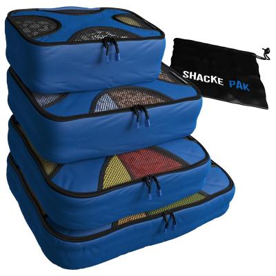 China Storage Clothing Wholesaler Nylon Material 4 Pcs Set Travel Storage Bags Packing Cubes for sale