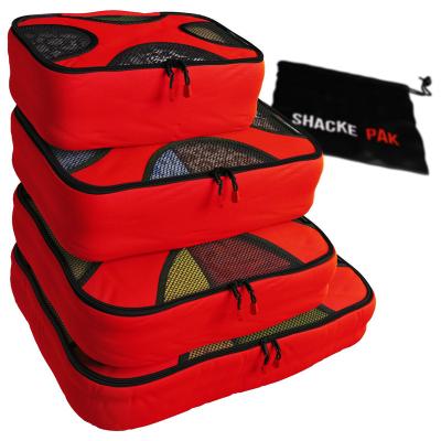 China Packing Cubes 4 Pcs Storage Organizer Set Bag In Travel Storage Clothing 100% Nylon Material for sale