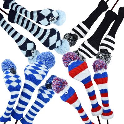 China OEM/ODM Golf Headcovers Driver Knit Custom Golf Club Head Cover Knit Head Covers Golf Knitted for sale