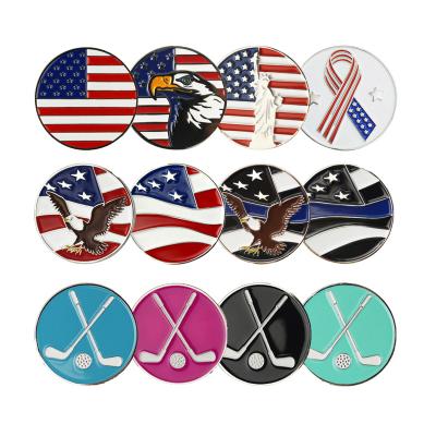 China Portable wholesale metal ball marker golf custom golf ball markers for golf poker chip/ golf hat clip/ golf divot tool and golf glove for sale