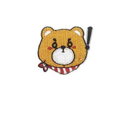 China Sustainable OEM/ODM Parche Garment Accessories Custom 3D Embossed Logo Embroidery Patch Clothes Animated Bear Woven Label for sale