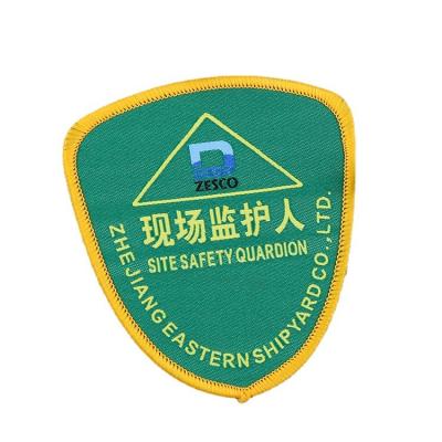 China China Factory Customized Viable Wholesale Embroidery Patch Badge Yarn Decorative Gold Garment Iron On Embroidery Patch Woven Label for sale