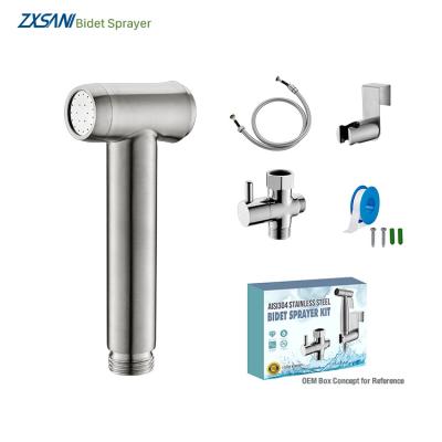 China High Pressure Creative Design Leak Proof Diaper Sprayer Set Steel Hand Held Bidet Sprayer Set For Toilet for sale