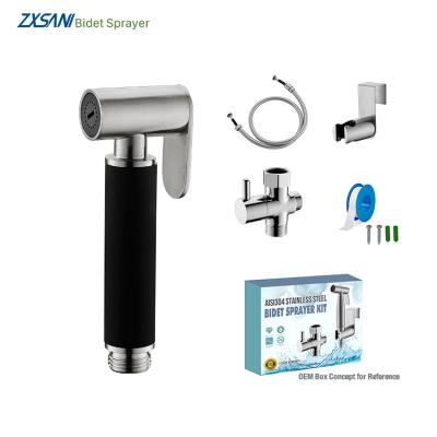 China 2022 New Design High Pressure Stainless Steel Bathroom Hand Held Bidet Toilet Sprayer Set With Explosion Proof Hose for sale