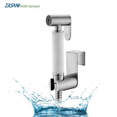 China Sleek High Pressure Water Flow Control Design Leak Proof Stainless Steel Handheld Bidet Sprayer Set For Bathroom Toilet for sale