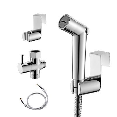 China Handle Clean Made in China Bathroom Accessories Travel Health Faucet Stainless Steel Portable Hand Bidet Sprayer Set for sale