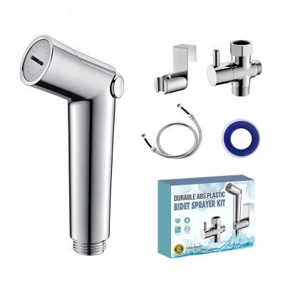 China Handheld Clean Handle High Quality Bathroom Sprayer Set Wall Mounted Plastic Toilet Silver Color for sale