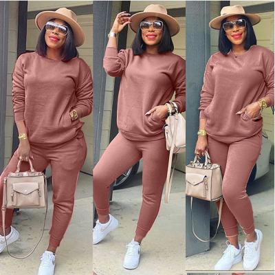 China Autumn Sport QUICK DRY 2021 Women Deep Shape 2 Piece Pants Sets Casual Jogger Long Sleeve Cotton Tracksuits for sale