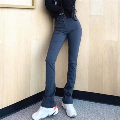 China New High-waist Casual Black Suit Viable Slim Micro Flared Casual Pants Wiping Pants for sale