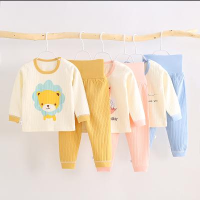 China Chinese Style Children's Cotton Top-waist Underwear Set 1-5 Years Old 2pcs/set Top+High Size Pants Boys Girls Children Tracksuit Pajamas for sale