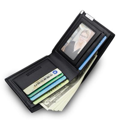 China Waterproof High Quality Male Small Shorts PU Leather Card Holder Wallet For Men for sale