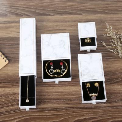 China Custom Paper Jewelry Box Hot Sale Logo Marble Pattern Packaging Box Set, Paper Jewelry Box for sale