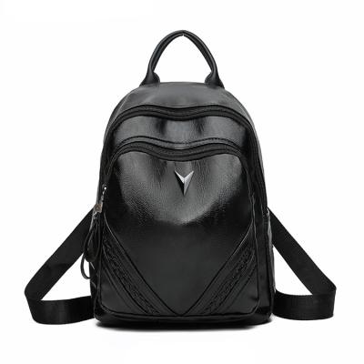 China Fashionable 2019 Dropshipping Pu Backpack High School Backpack Ladies Leather High School Backpack Travel Bags for sale