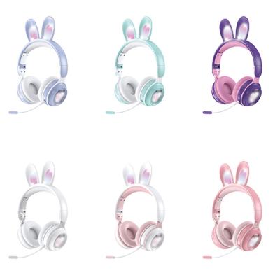 China Durable KE01 Over PC Audio Wholesale Kids Universal Glowing Wireless Phone Children Earphone Set for sale