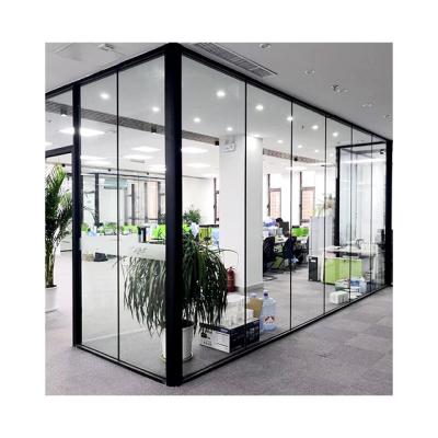 China Modern Single Temporary Thermal Insulation Office Glass Wall Partitions for sale