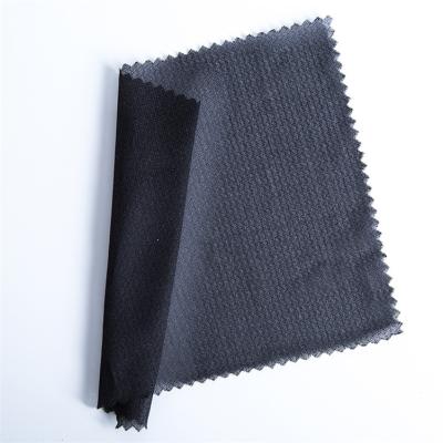 China China Knitting Fabric Dot Fusing Interlining Elastic Powder Dot Knitted Non Woven Double Side Interlining for sale