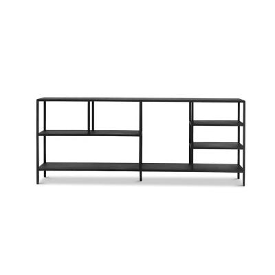 China Modern Decorative Living Room Divider Cube Display Rack Storage Book Rack Black Shelf Bookshelf for sale