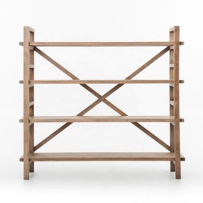 China Modern Wooden Shelves Bookcase Display 3 Tier Book Rack Organizer Unit Racking Wood Shelf for sale