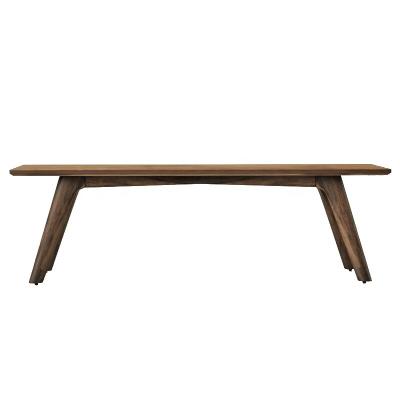 China Simple design long bench modern wood bench and rustic wooden dining table set modern dining table with natural wood grain for sale