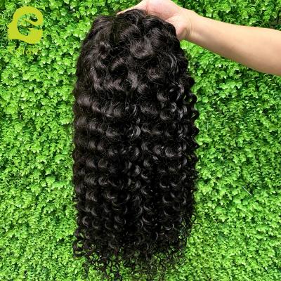 China Smooth Soft Top Quality Brazilian Hair Cuticle Aligned Deep Wave 20 Inch Wig Full Lace Swiss Closure And HD Headband for sale