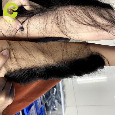 China No Hair Shedding Weft Wholesales Ready To Ship Cheap Sheer Swiss Thin 7x7 Lace Closure With Baby Hair for sale